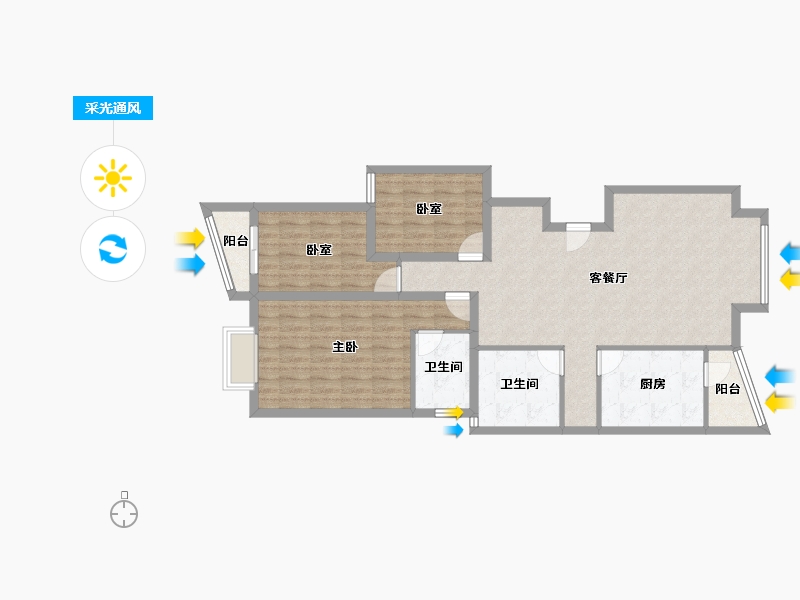 四川省-成都市-东方新城（一期）-99.07-户型库-采光通风