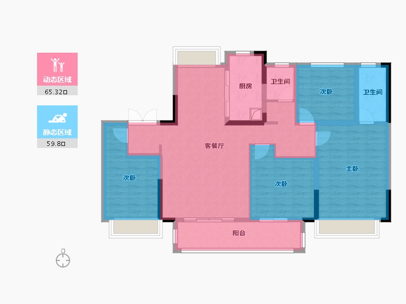 湖南省-长沙市-中交凤鸣九章-114.40-户型库-动静分区