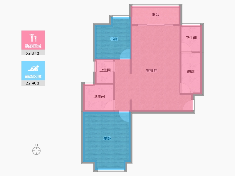 四川省-成都市-温哥华南苑-69.76-户型库-动静分区