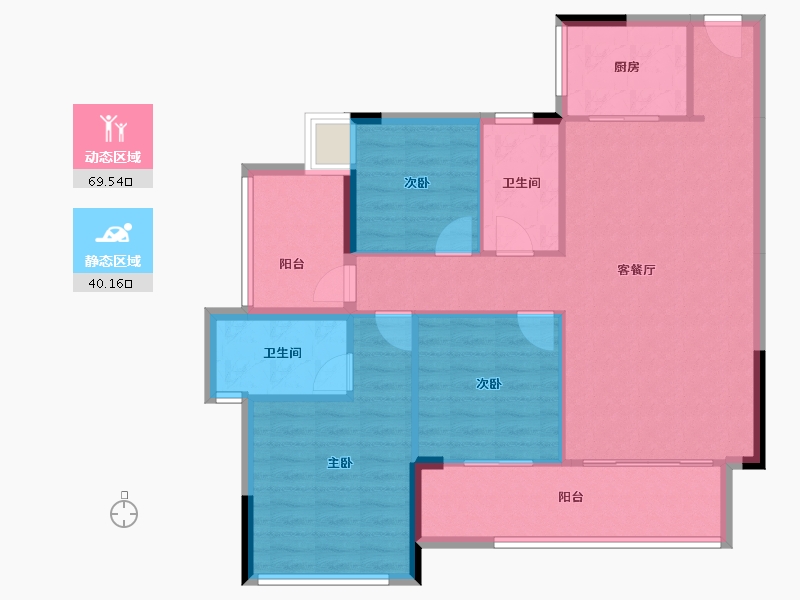 广东省-中山市-碧桂园新仕界-99.69-户型库-动静分区