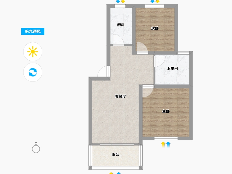 上海-上海市-新泾家苑-58.12-户型库-采光通风