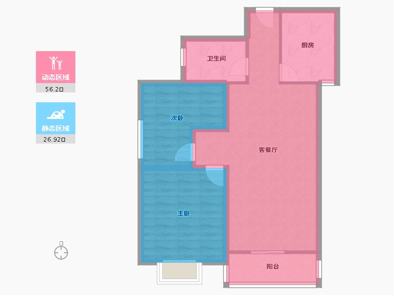 河南省-郑州市-绿洲云顶-74.40-户型库-动静分区