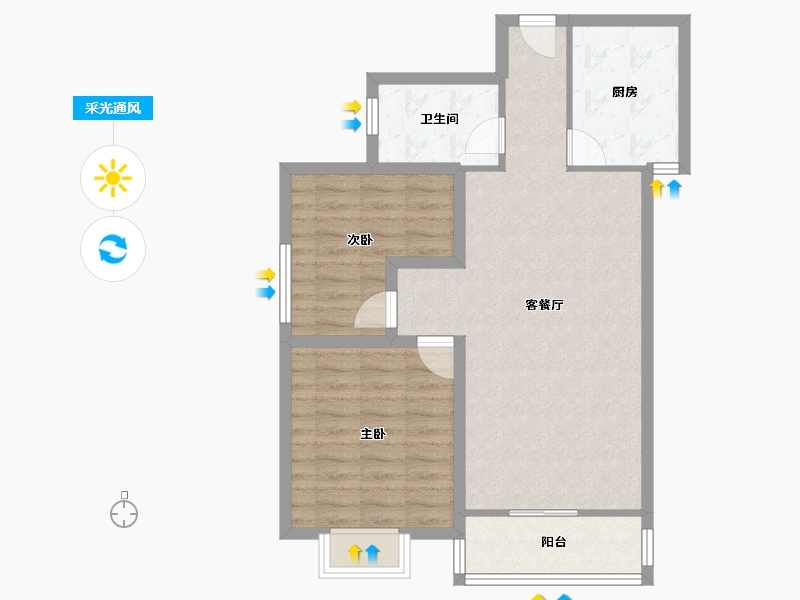 河南省-郑州市-绿洲云顶-74.40-户型库-采光通风