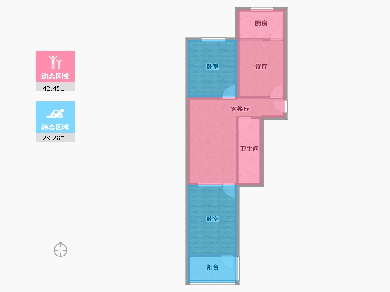 山东省-济南市-百花小区-63.44-户型库-动静分区