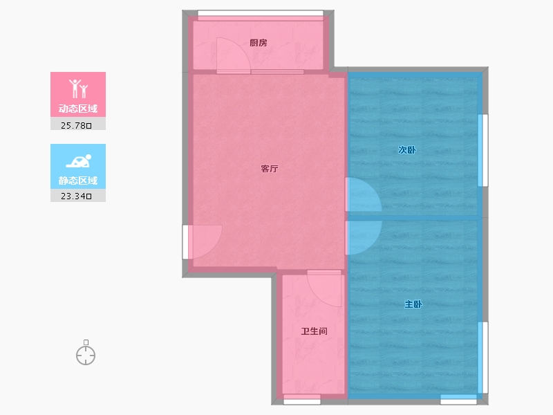 河北省-唐山市-龙华里益民园-44.51-户型库-动静分区