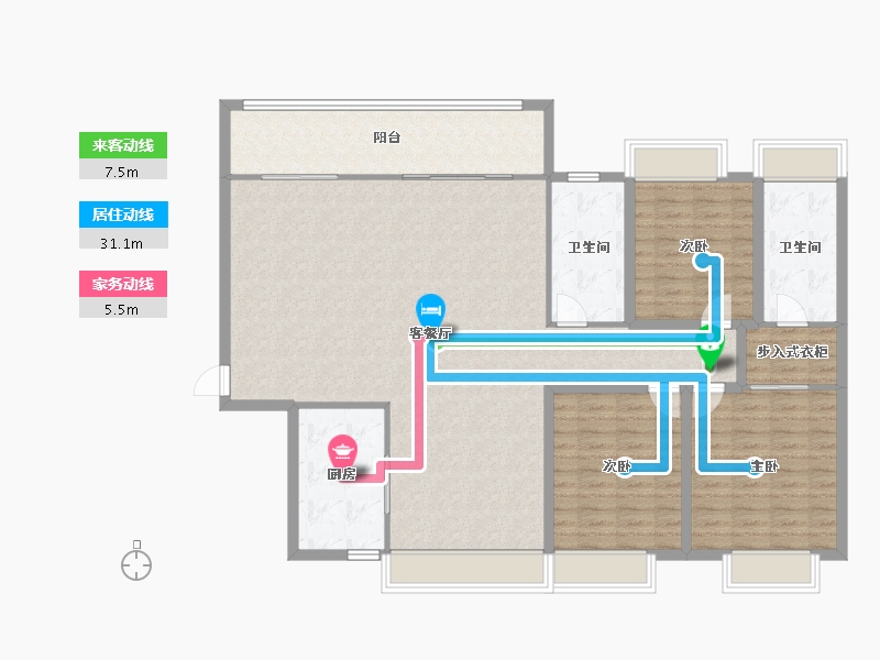 广东省-珠海市-长沙新苑-144.00-户型库-动静线