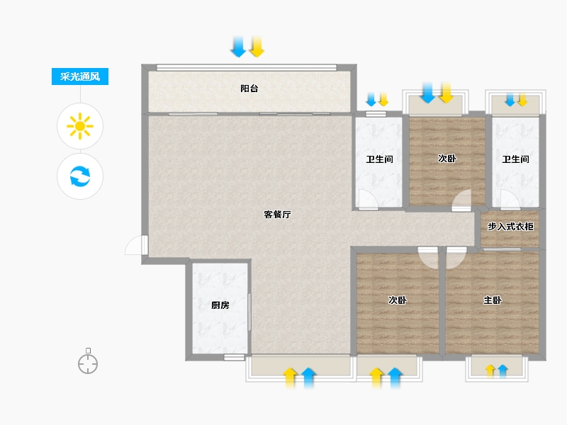 广东省-珠海市-长沙新苑-144.00-户型库-采光通风