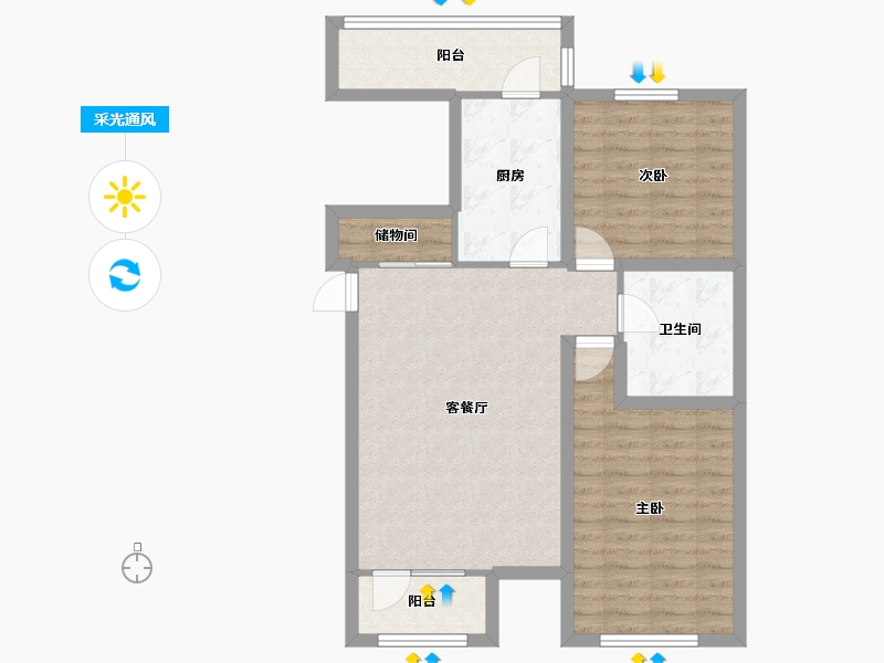 天津-天津市-海颂园-80.43-户型库-采光通风