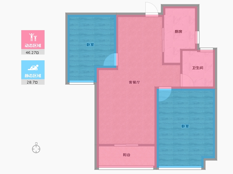 江苏省-常州市-弘阳上城-67.01-户型库-动静分区