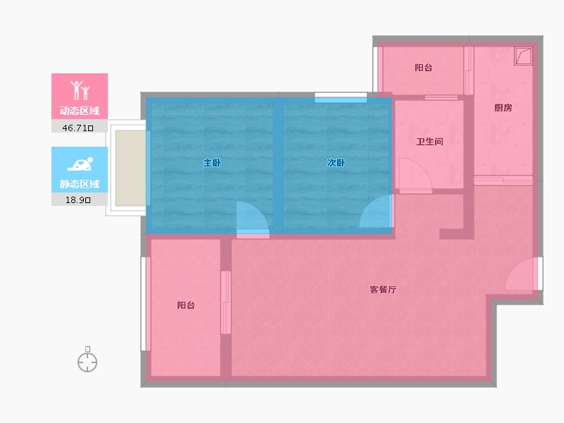 甘肃省-平凉市-愿景芬芳源-61.44-户型库-动静分区