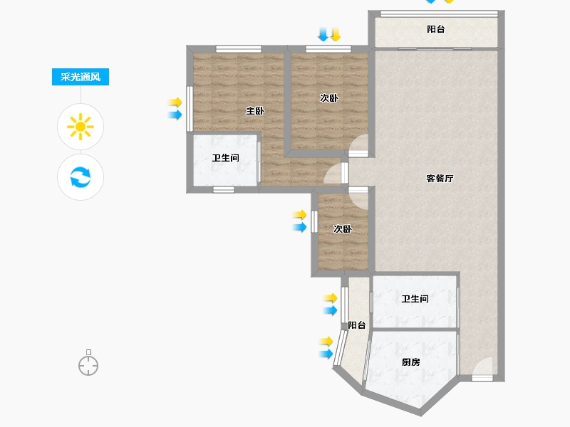 广东省-广州市-嘉仕花园-101.60-户型库-采光通风