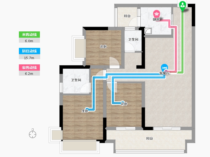 重庆-重庆市-华润公园九里-94.00-户型库-动静线