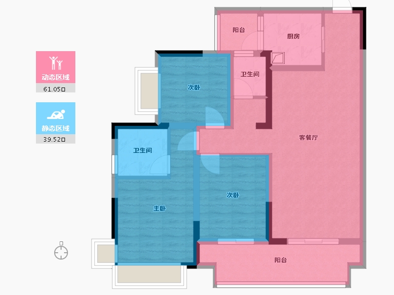 重庆-重庆市-华润公园九里-94.00-户型库-动静分区