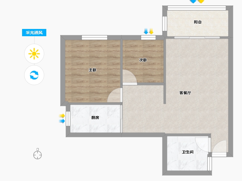 广东省-广州市-丽康居-53.84-户型库-采光通风