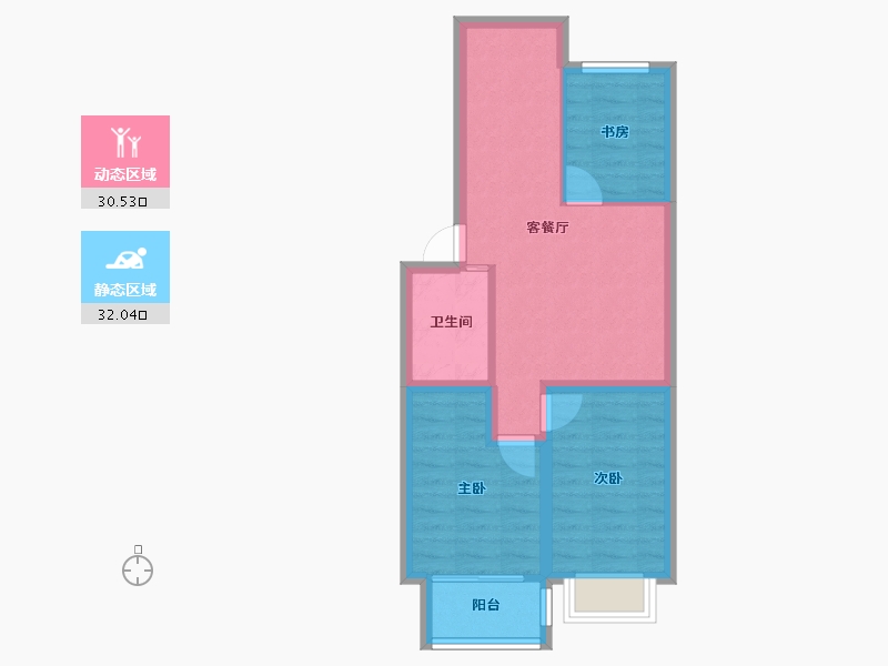 山东省-威海市-隆苑丽舍-55.35-户型库-动静分区