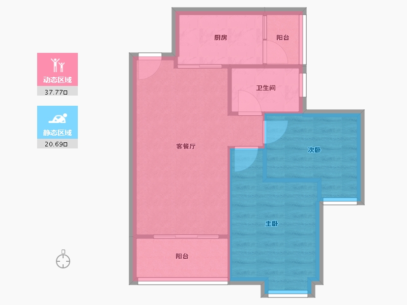 广东省-广州市-云水雅苑-52.63-户型库-动静分区