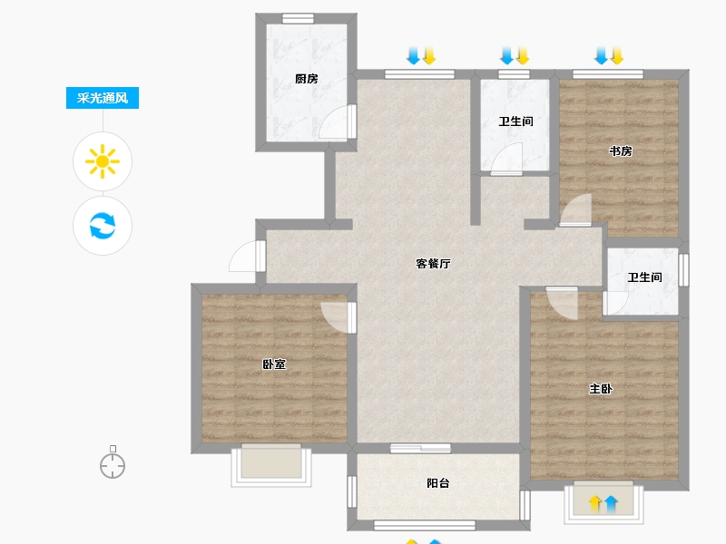 山东省-济宁市-中都尚城-103.11-户型库-采光通风