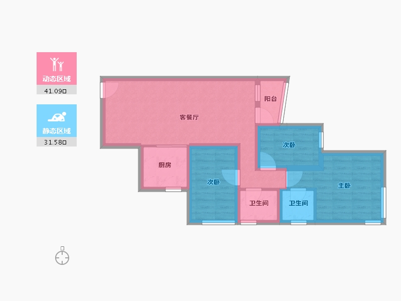 广东省-广州市-芳村花园-63.44-户型库-动静分区