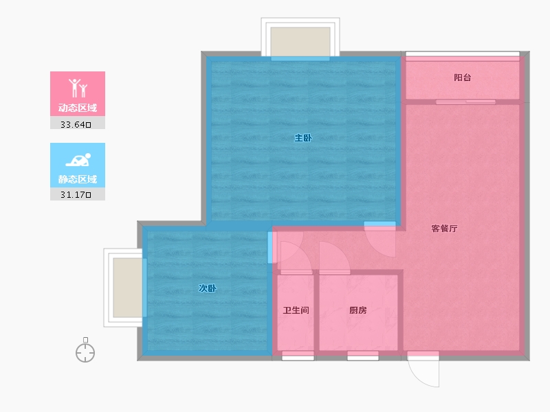 广东省-广州市-南洲名苑-57.71-户型库-动静分区