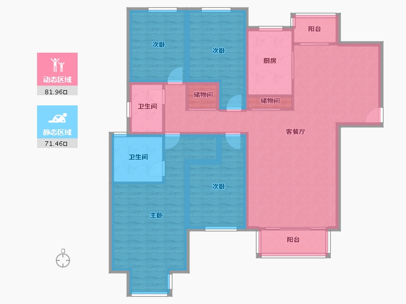 河南省-郑州市-阳光花苑-137.59-户型库-动静分区