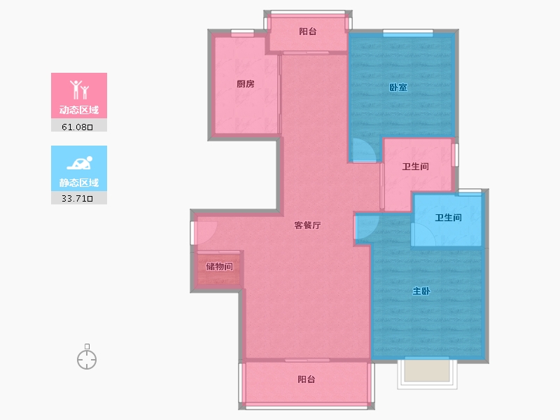 上海-上海市-浦东新区金顺佳苑-86.22-户型库-动静分区