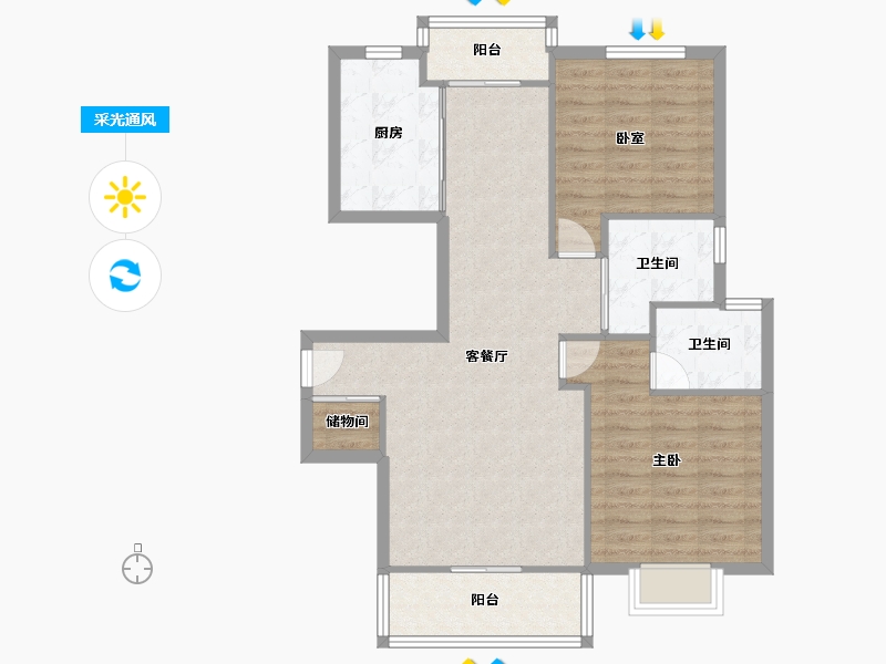 上海-上海市-浦东新区金顺佳苑-86.22-户型库-采光通风