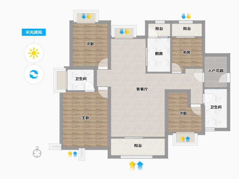 广东省-佛山市-万达华府-108.17-户型库-采光通风