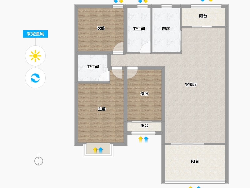 广东省-珠海市-名仕园-114.40-户型库-采光通风