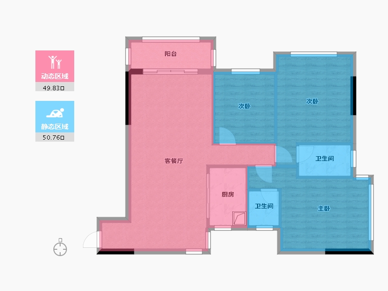 广西壮族自治区-贵港市-福桂三千城-90.00-户型库-动静分区