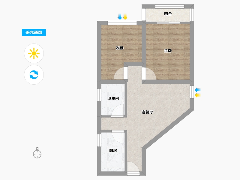 广东省-广州市-淘金花园-44.64-户型库-采光通风