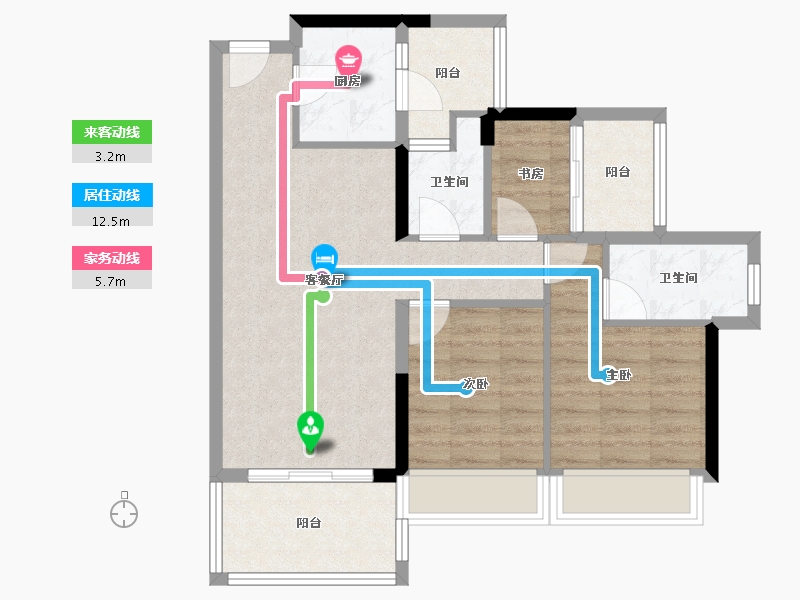 广东省-中山市-御景香江-73.19-户型库-动静线