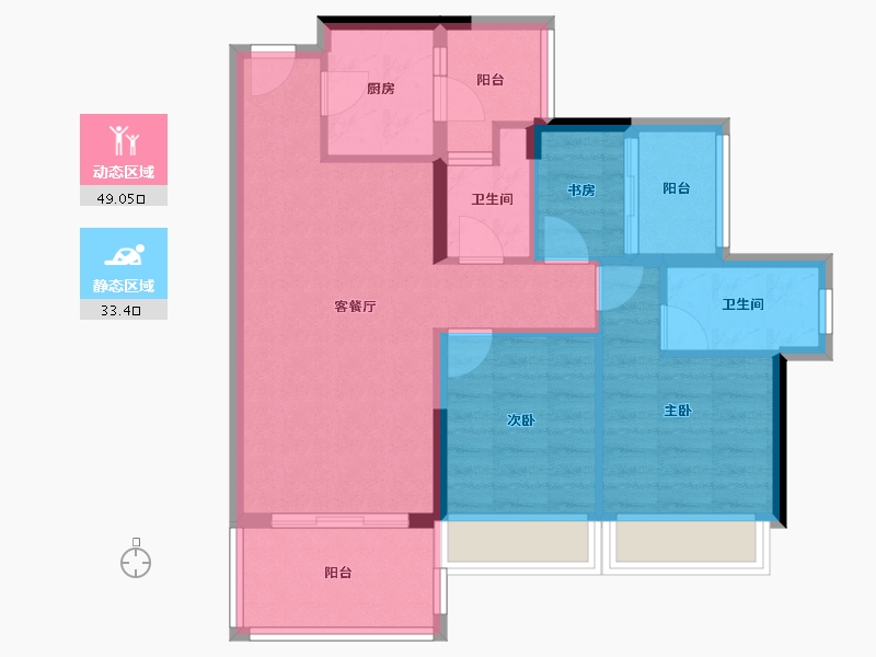 广东省-中山市-御景香江-73.19-户型库-动静分区