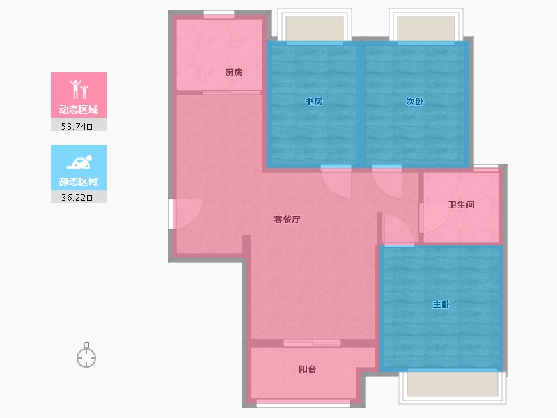 江苏省-常州市-吾悦广场-80.35-户型库-动静分区