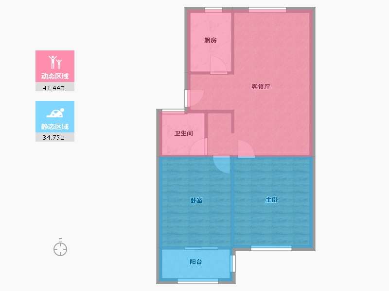 浙江省-绍兴市-滨河嘉苑-69.51-户型库-动静分区