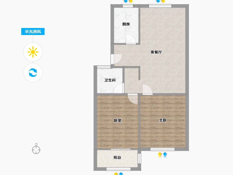 浙江省-绍兴市-滨河嘉苑-69.51-户型库-采光通风