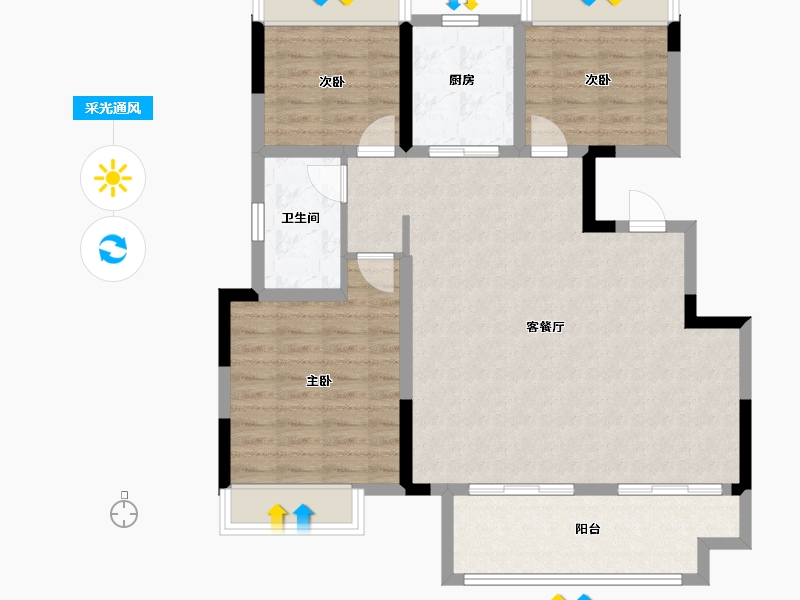 安徽省-宿州市-斌峰壹号-93.60-户型库-采光通风