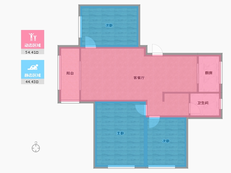 河南省-郑州市-远大理想城-89.05-户型库-动静分区