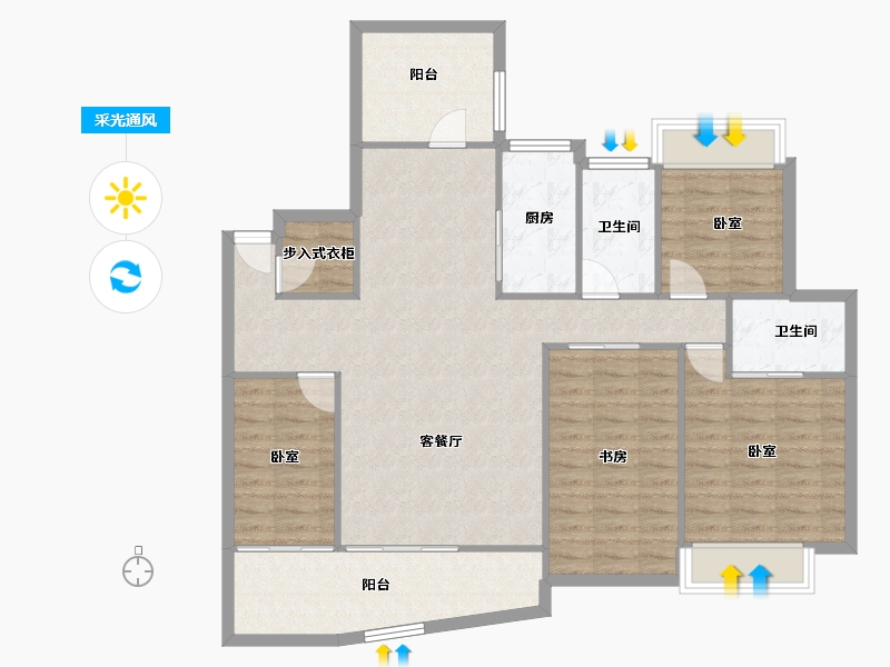 广东省-深圳市-金成时代家园-113.31-户型库-采光通风