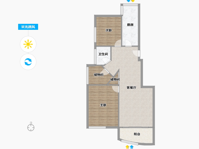 河北省-石家庄市-香榭苑-87.44-户型库-采光通风