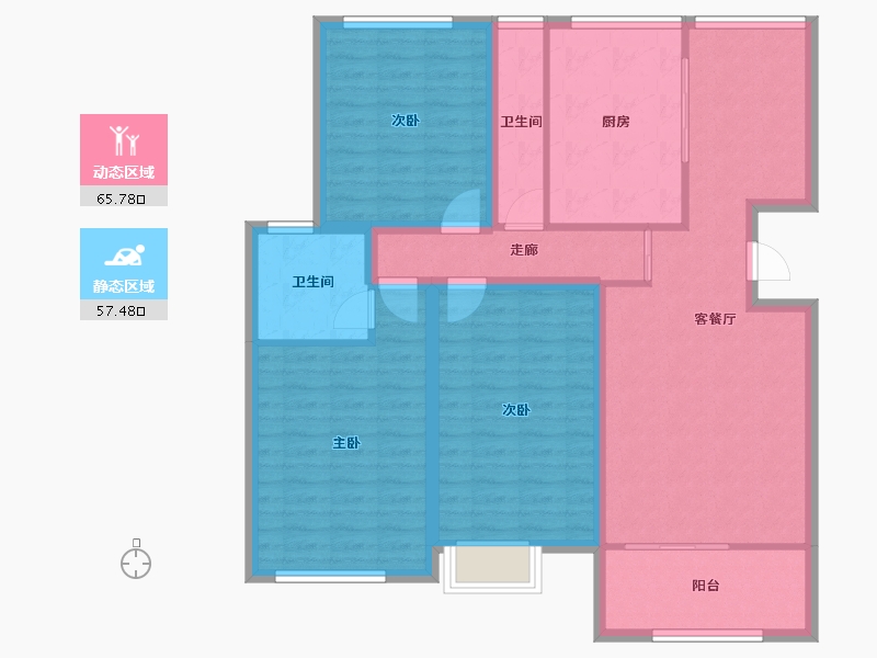 上海-上海市-新泾家苑-110.60-户型库-动静分区