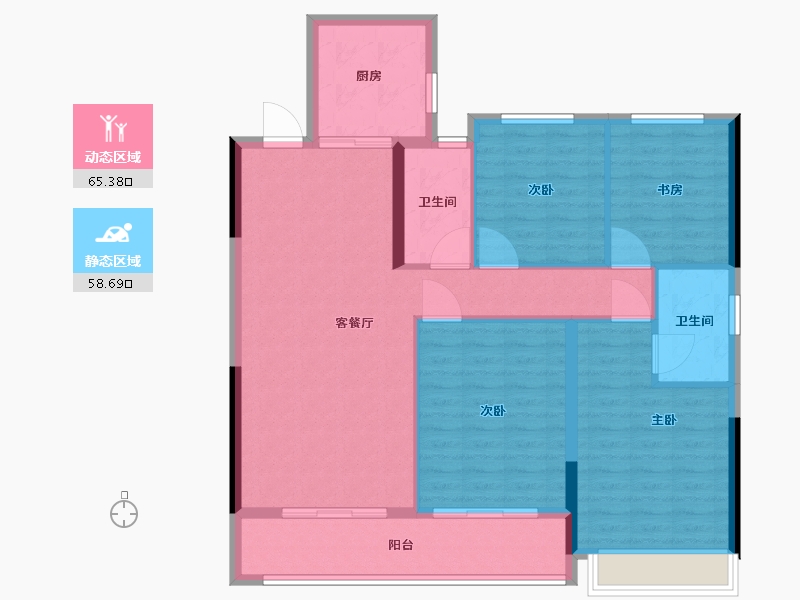 浙江省-嘉兴市-臻颐府-113.00-户型库-动静分区