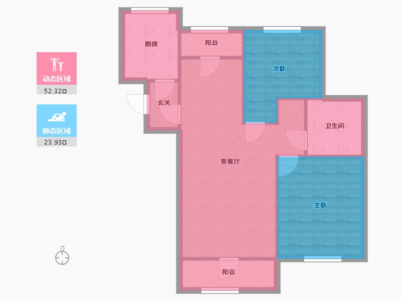 上海-上海市-浦东新区金顺佳苑-68.87-户型库-动静分区