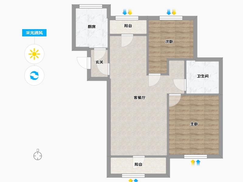 上海-上海市-浦东新区金顺佳苑-68.87-户型库-采光通风