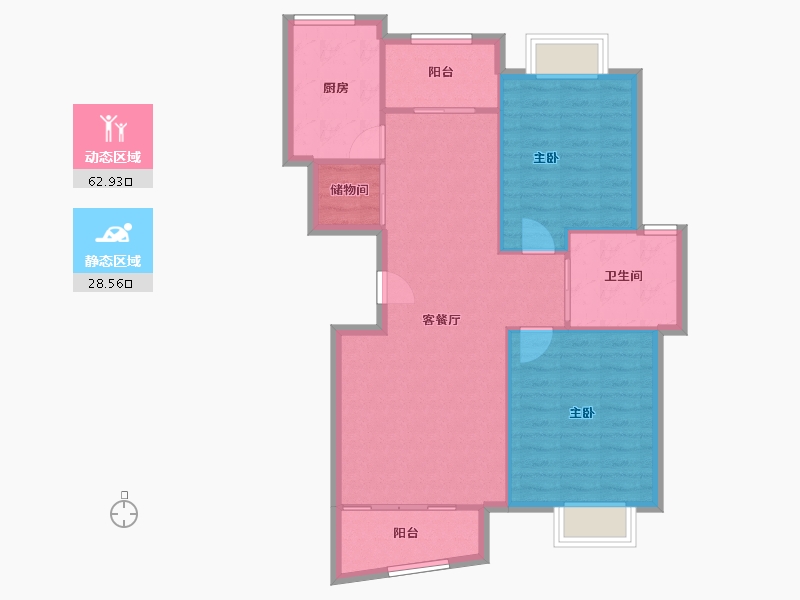 上海-上海市-丽都成品-83.75-户型库-动静分区