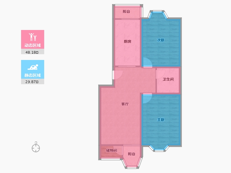 天津-天津市-第六大道大洋嘉园-69.50-户型库-动静分区