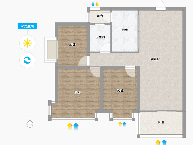 广东省-广州市-新都盛世名门-79.35-户型库-采光通风