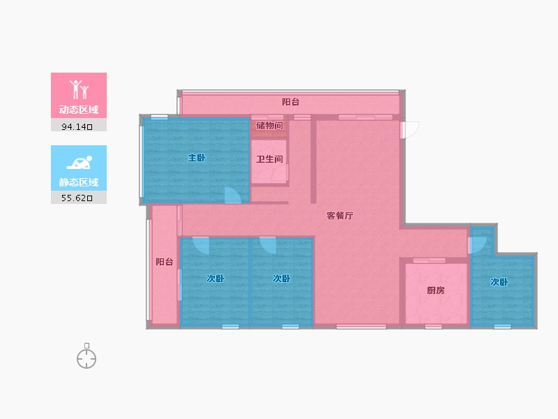 广东省-广州市-六榕街稻谷仓-1号大院-136.00-户型库-动静分区