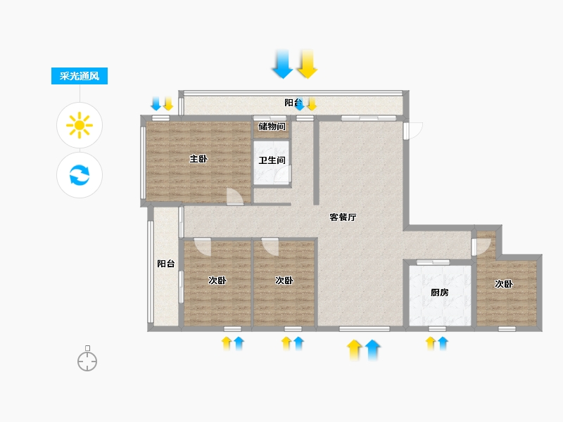 广东省-广州市-六榕街稻谷仓-1号大院-136.00-户型库-采光通风