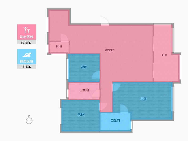 四川省-成都市-中航城-91.74-户型库-动静分区