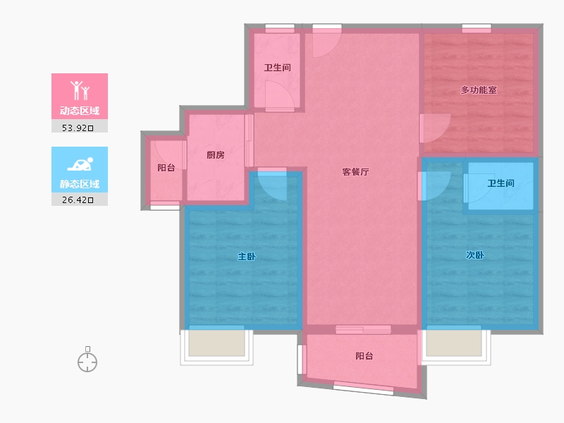 广东省-深圳市-鹏华香域花园-71.04-户型库-动静分区